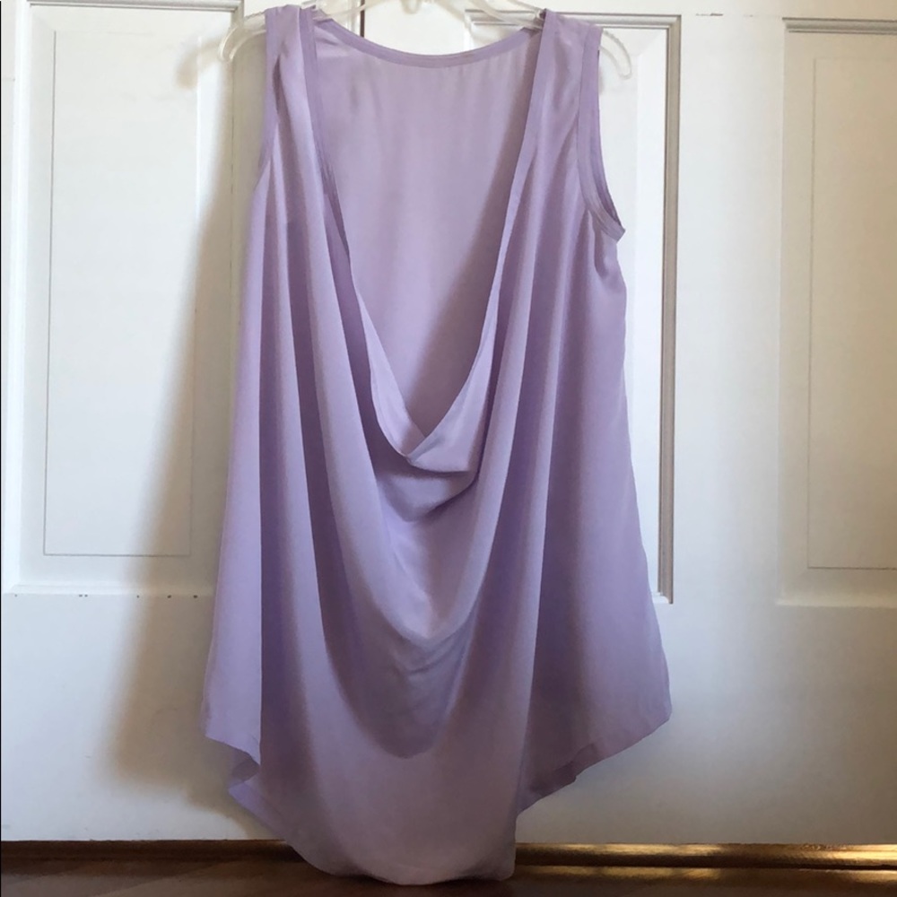 Alexander Wang lilac silk cowl open back top XS